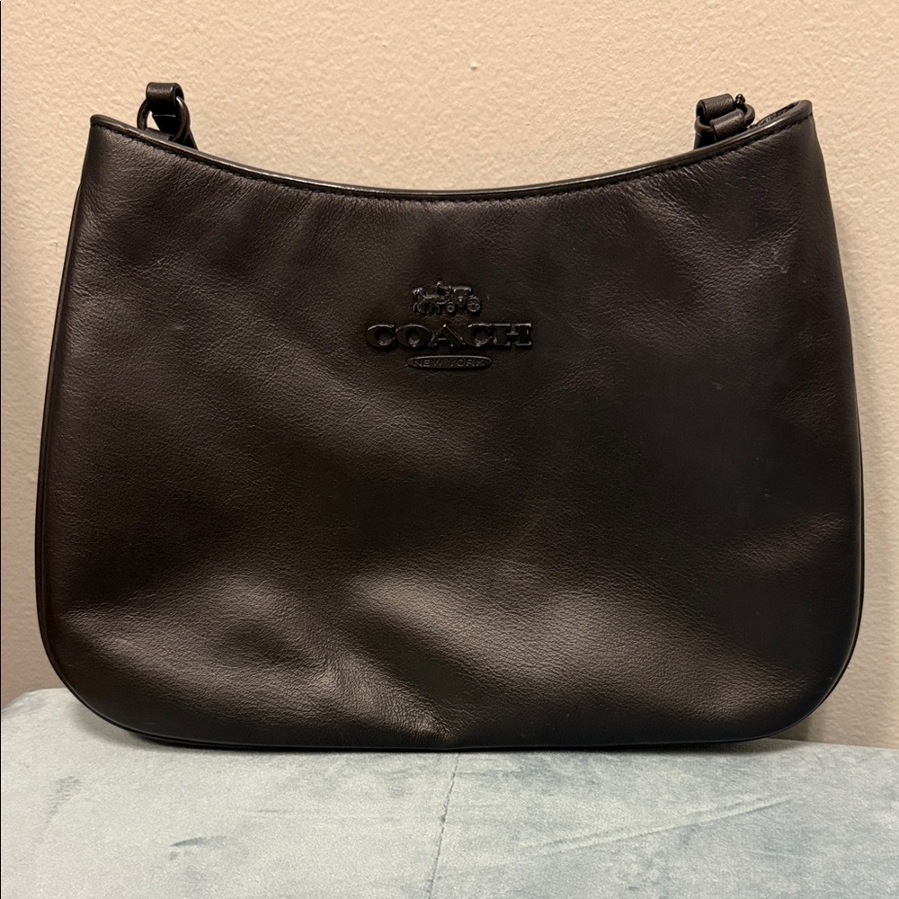 Coach Classic Black Leather Shoulder Bag